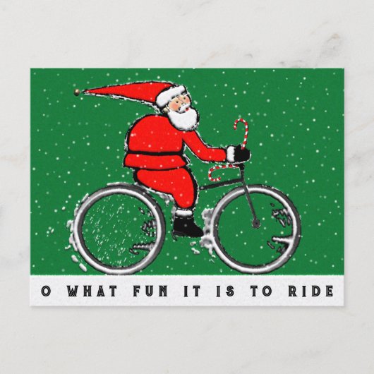 Cycling Christmas Feiertagspostkarte (Vorderseite)