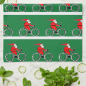 Cycling Christmas Kitchen Towel Geschirrtuch (Gefaltet)