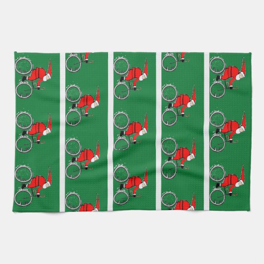 Cycling Christmas Kitchen Towel Geschirrtuch (Horizontal)