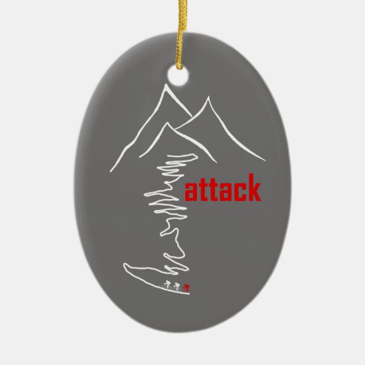 Cycling Climb, Angriff Keramik Ornament (Vorne)