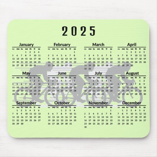 Cycling Design 2025 Calendar Mouse Pad Mousepad (Vorne)