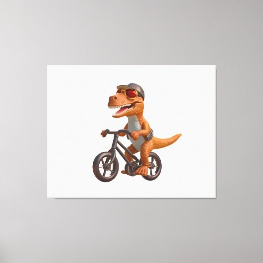 Cycling DINOSAUR T-REX Leinwanddruck (Vorderseite)