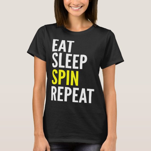 Cycling Eat Sleep Spin Repeat T-Shirt (Vorderseite)