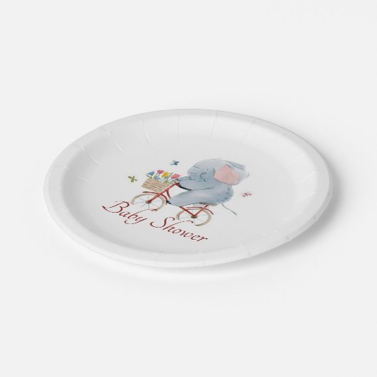 Cycling Elephant Pappteller (Schrägansicht)