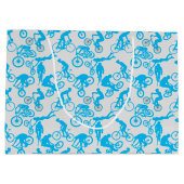 Cycling Freestyles Pattern.b x4 Offwhite BG Große Geschenktüte (Rückseite)