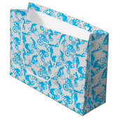 Cycling Freestyles Pattern.b x4 Offwhite BG Große Geschenktüte (Vorderseite Schrägansicht)