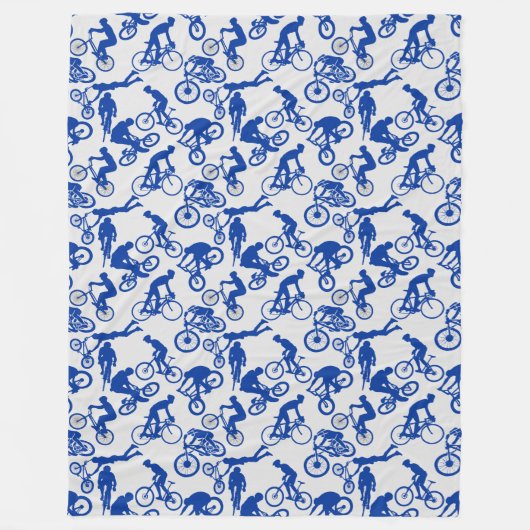 Cycling Freestyles Pattern.w x4 OffWhite BG Fleecedecke (Vorderseite)