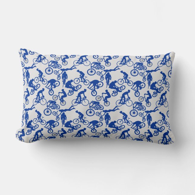 Cycling Freestyles Pattern.w x4 OffWhite BG Lendenkissen (Vorderseite)