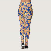 Cycling Freestyles Pattern.w x4 Orange BG Leggings (Rückseite)