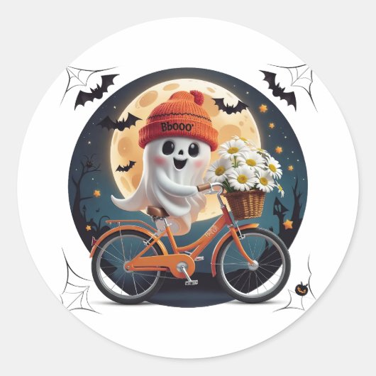 Cycling Ghost Runder Aufkleber (Vorderseite)