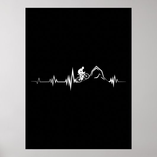 Cycling Heartbeat Racing Bicycle Mountain Bike Poster (Vorne)