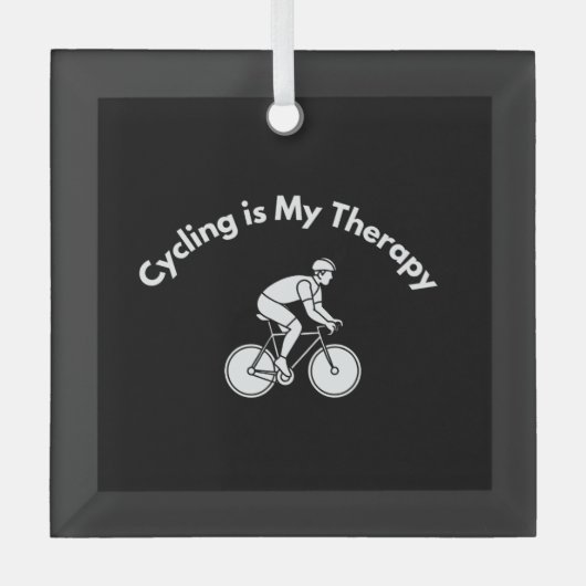 Cycling is My Therapy Ornament Aus Glas (Vorderseite)