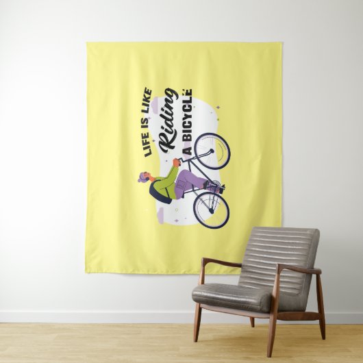 Cycling Life Graphic Design Wandteppich (Beispiel)