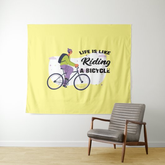 Cycling Life Graphic Design Wandteppich (Beispiel (Horizontal))