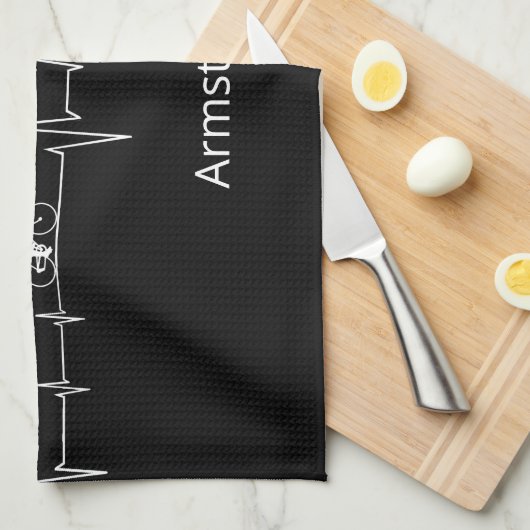 Cycling Life, Heartbeat anpassbar Geschirrtuch (Viertel Falte)