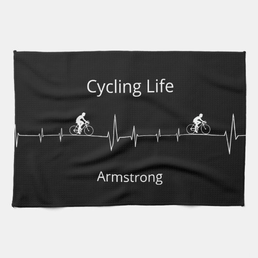 Cycling Life, Heartbeat anpassbar Geschirrtuch (Horizontal)