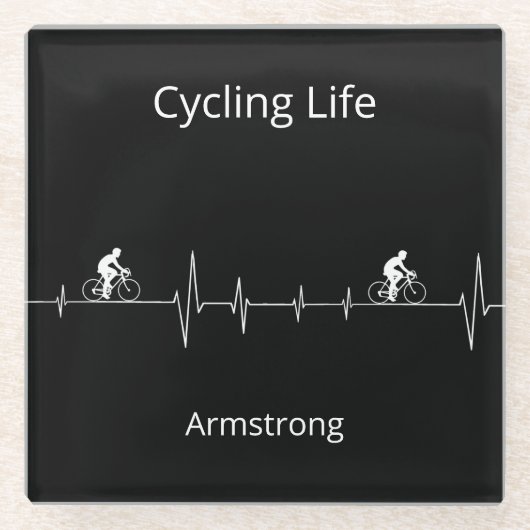 Cycling Life, Heartbeat anpassbar Glasuntersetzer (Vorderseite)