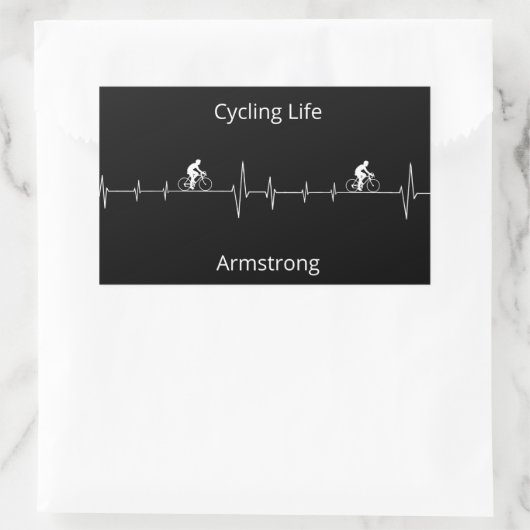 Cycling Life, Heartbeat anpassbar Rechteckiger Aufkleber (Tasche)