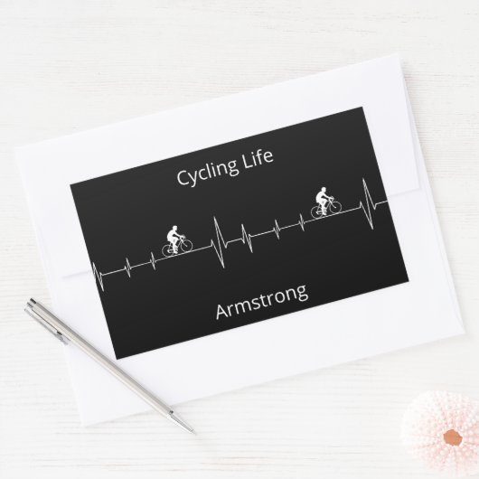 Cycling Life, Heartbeat anpassbar Rechteckiger Aufkleber (Umschlag)