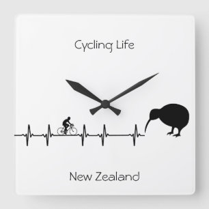 Cycling Life, Neuseeland anpassbar Quadratische Wanduhr