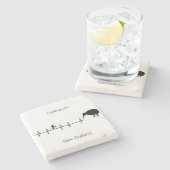 Cycling Life, Neuseeland anpassbar Steinuntersetzer (Seitenansicht)