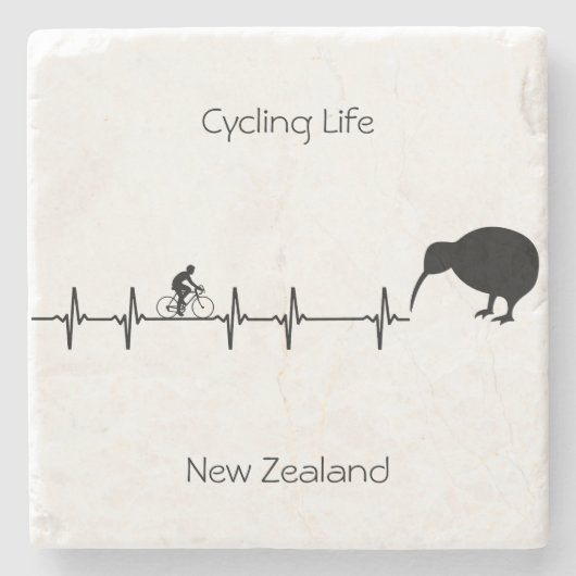 Cycling Life, Neuseeland anpassbar Steinuntersetzer (Vorderseite)