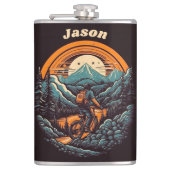 Cycling Life, Retro anpassbar Flachmann (Vorderseite)