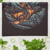 Cycling Life, Retro anpassbar Geschirrtuch (Gefaltet)