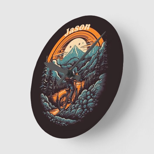 Cycling Life, Retro anpassbar Runde Wanduhr (Winkel)