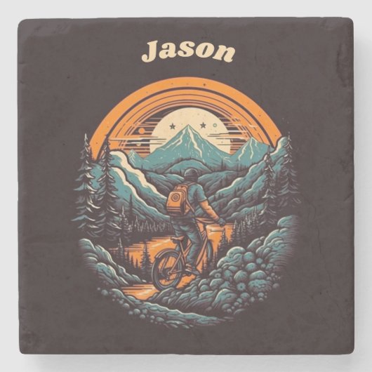 Cycling Life, Retro anpassbar Steinuntersetzer (Vorderseite)