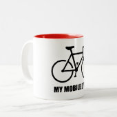 Cycling, mein mobiles Gerät Zweifarbige Tasse (Vorderseite Links)