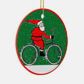 Cycling Santa Collectible Keramik Ornament (Rechts)