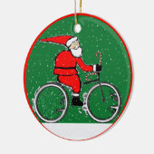 Cycling Santa Collectible Keramik Ornament (Links)