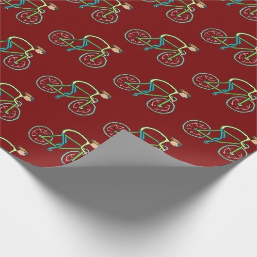 Cycling Stickman Geschenkpapier (Ecke)