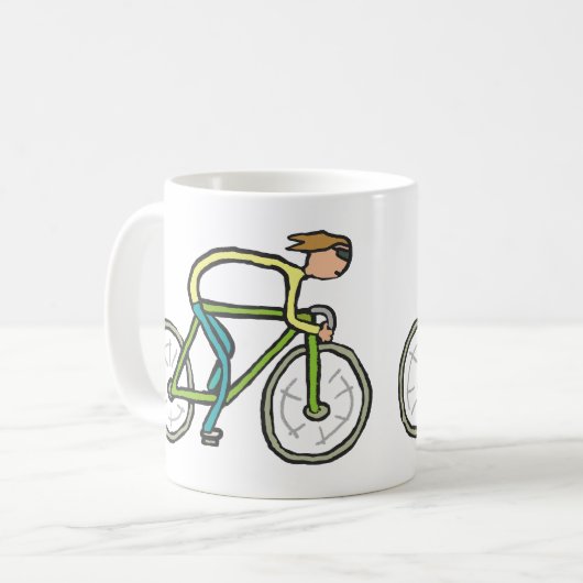 Cycling Stickman Kaffeetasse (Vorderseite Links)