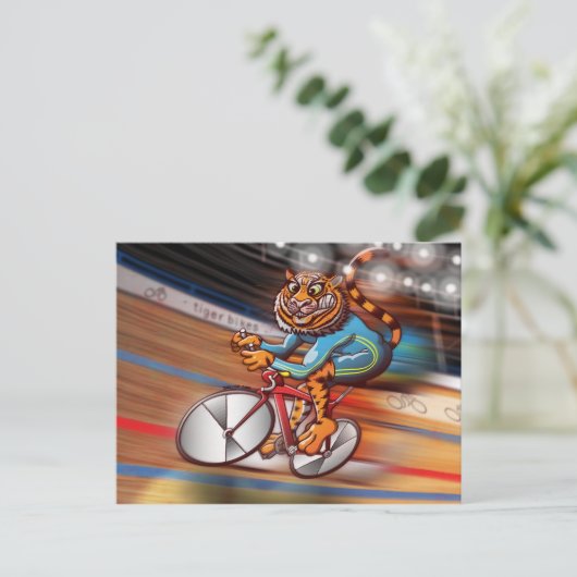Cycling Tiger Postkarte (Stehend Vorderseite)