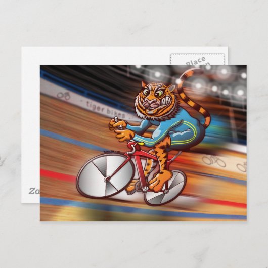 Cycling Tiger Postkarte (Vorne/Hinten)
