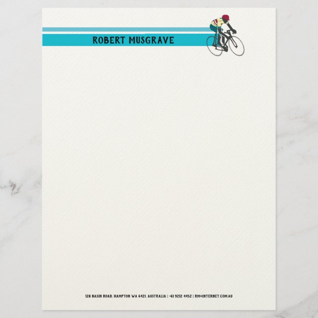 Cyclist #1 briefbogen (Vorderseite)
