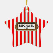 Cyclist Christmas Biking Keramik Ornament (Hinten)