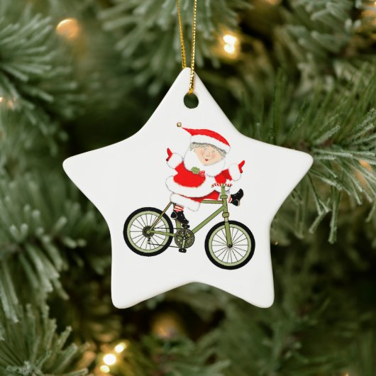 Cyclist Christmas Biking Keramikornament (Baum)