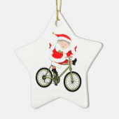 Cyclist Christmas Biking Keramikornament (Links)