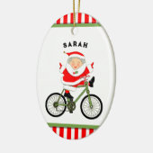 Cyclist Christmas Collectible Keramik Ornament (Links)