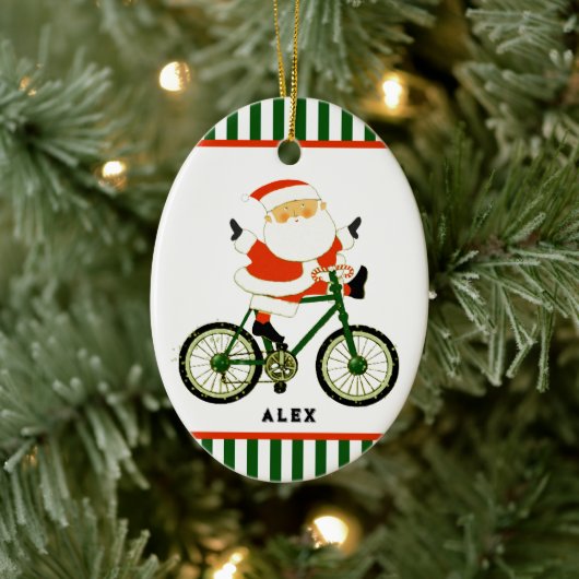 Cyclist Christmas Collectible Keramik Ornament (Baum)
