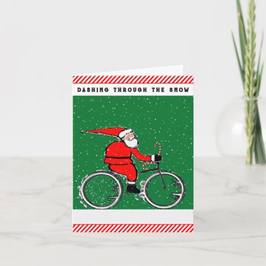 Cyclist Christmas Feiertagskarte (Vorderseite)