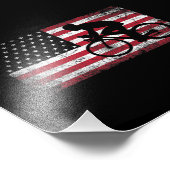 Cyclist Cycling Bicycle American Flag 4th of July Fotodruck (Ecke)