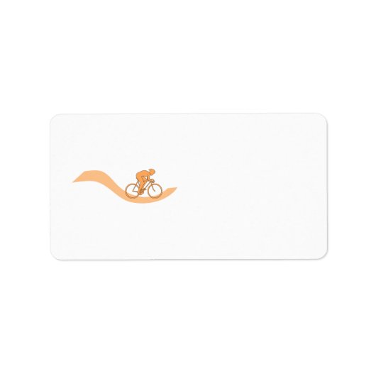 Cyclist Design in Orange. Adressaufkleber (Vorne)