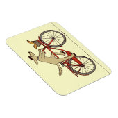 Cyclist Dog with Squirrel Friend - Fun Animal Art Magnet (Rechte Seite)