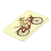 Cyclist Dog with Squirrel Friend - Fun Animal Art Magnet (Linke Seite)