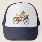 Cyclist Dog with Squirrel Friend - Fun Animal Art Truckerkappe (Vorderseite)