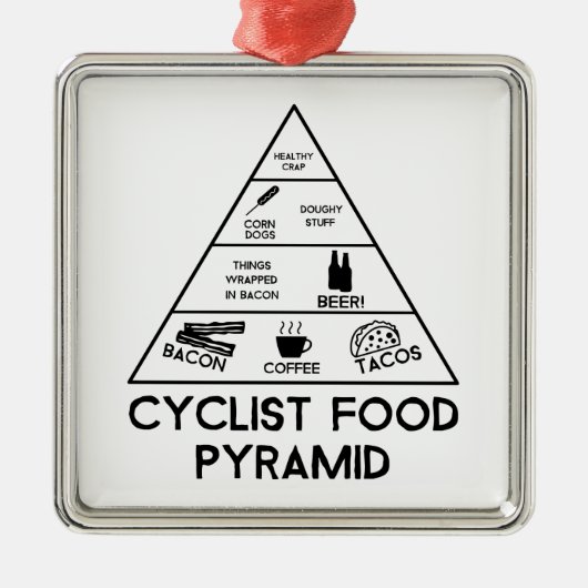 Cyclist Food Pyramide Ornament Aus Metall (Vorne)